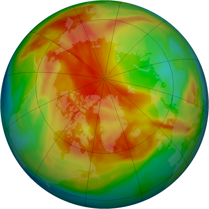 Arctic ozone map for 11 March 2008